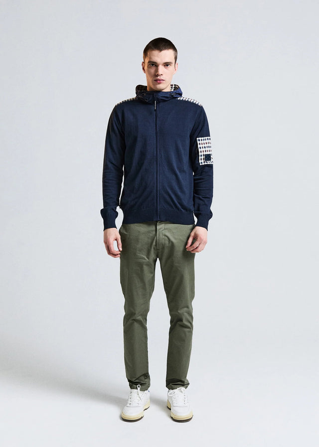 Aquascutum Vesten Lamina pocket fz hoodie - navy