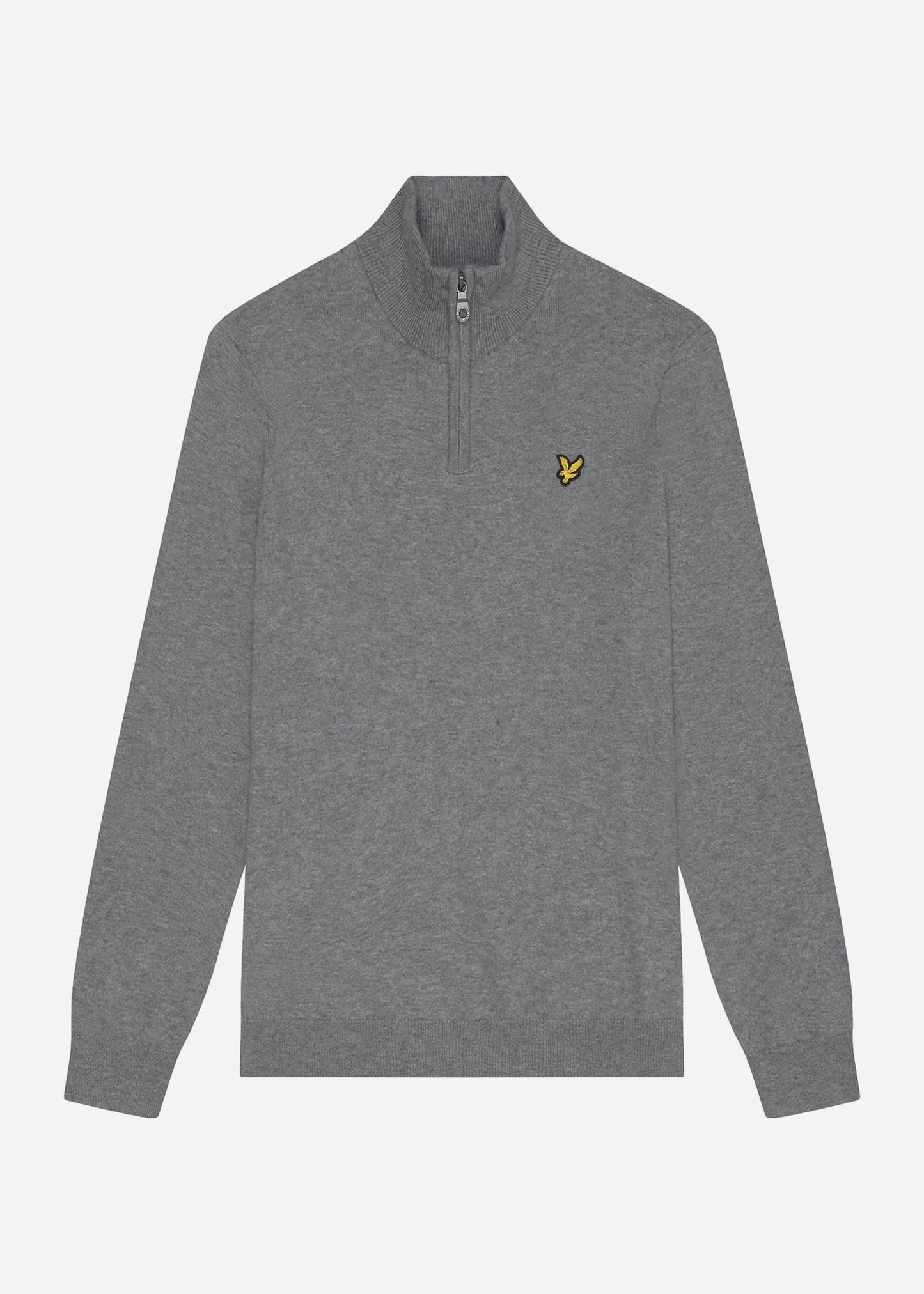 Lyle & Scott Truien Cotton merino quarter zip jumper - mid grey marl