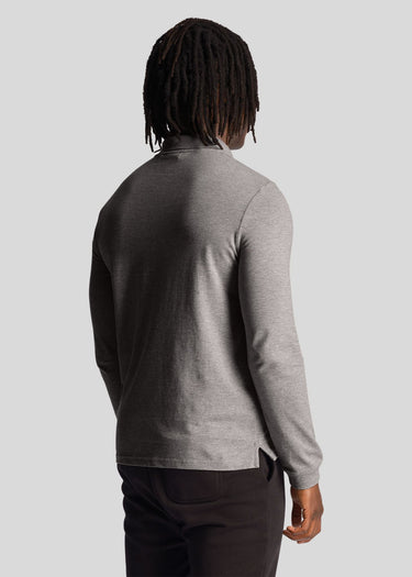 Lyle & Scott Longsleeve Polo's LS polo shirt - mid grey marl