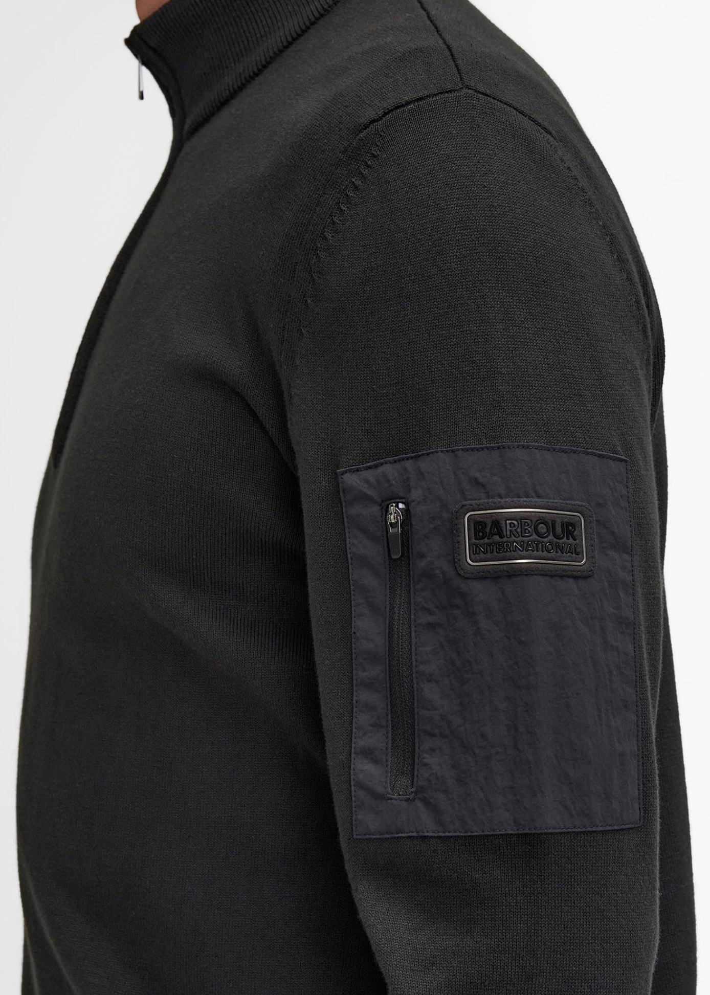 Barbour International Truien Blades cotton half zip jumper - black