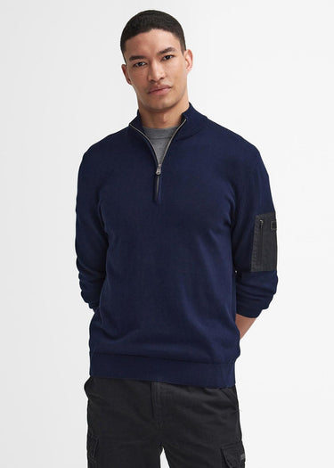 Barbour International Truien Blades cotton half zip jumper - navy