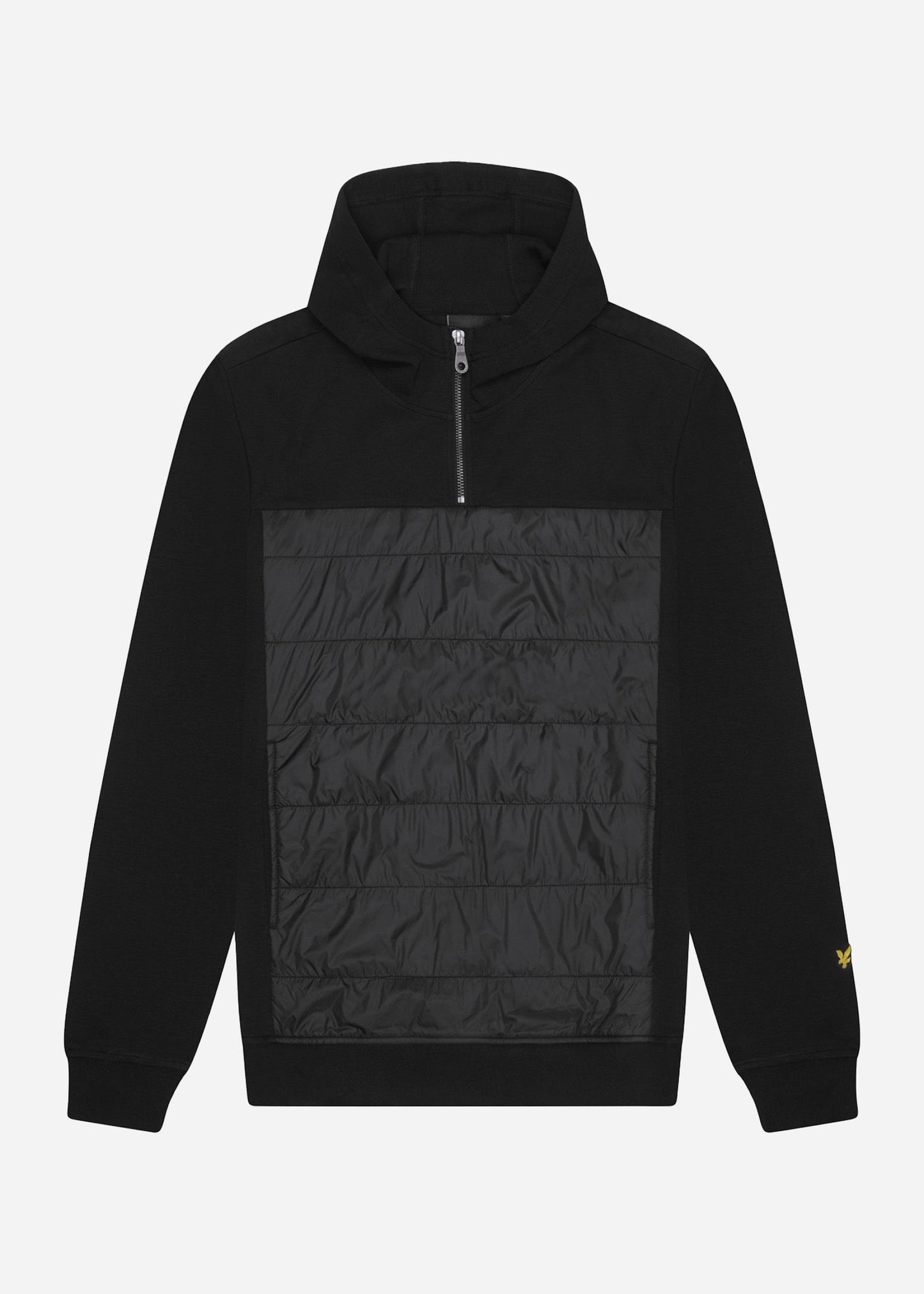 Lyle & Scott Hoodies Hybrid panelled interlock hoodie- jet black