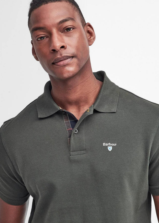 Barbour Polos Tartan pique polo shirt - forest green