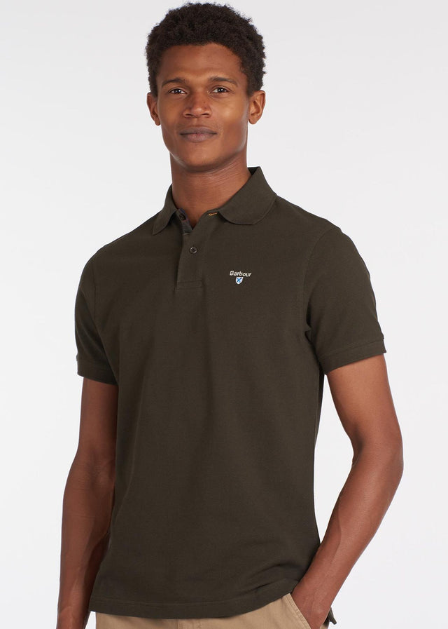 Barbour Polos Tartan pique polo shirt - forest green