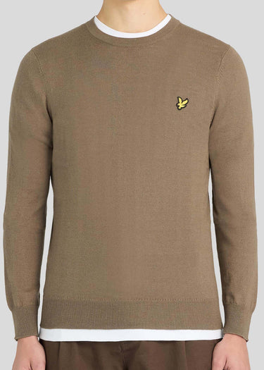 Lyle & Scott Truien Cotton merino crew neck jumper - khaki ash