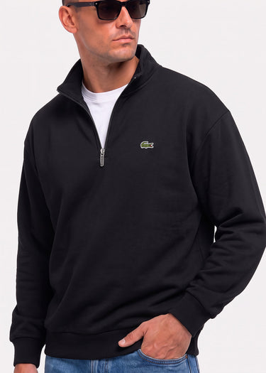 Lacoste Truien Quarter zip fleece sweatshirt - black