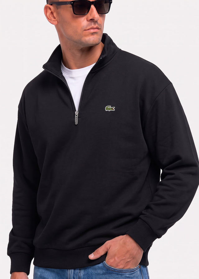 Lacoste Truien Quarter zip fleece sweatshirt - black