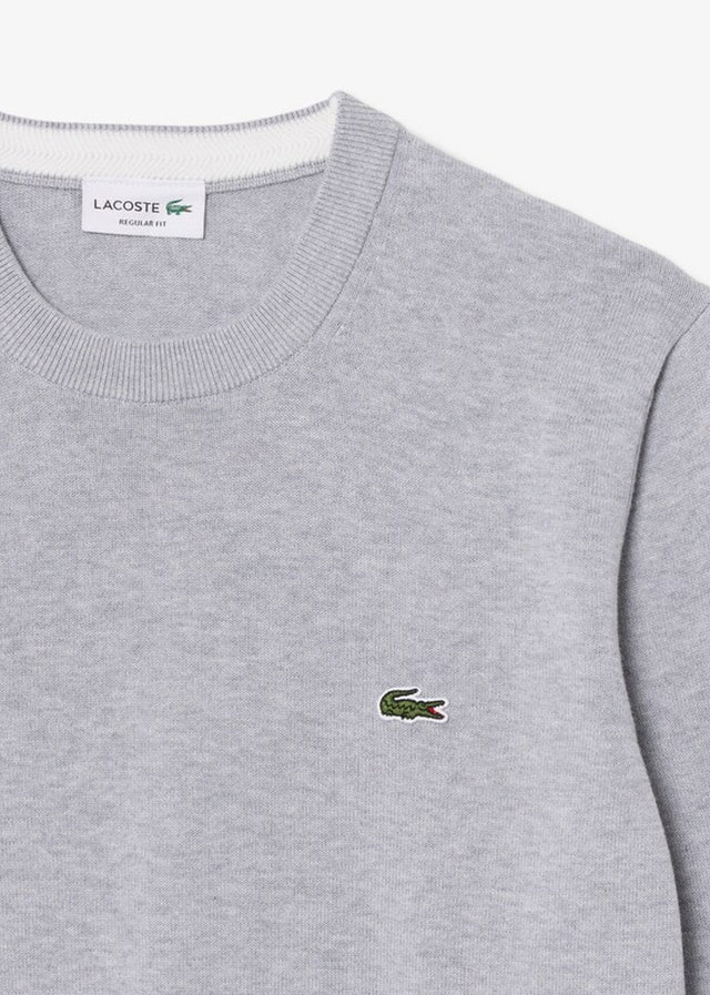 Lacoste Truien Regular fit crew neck sweater - silver chine