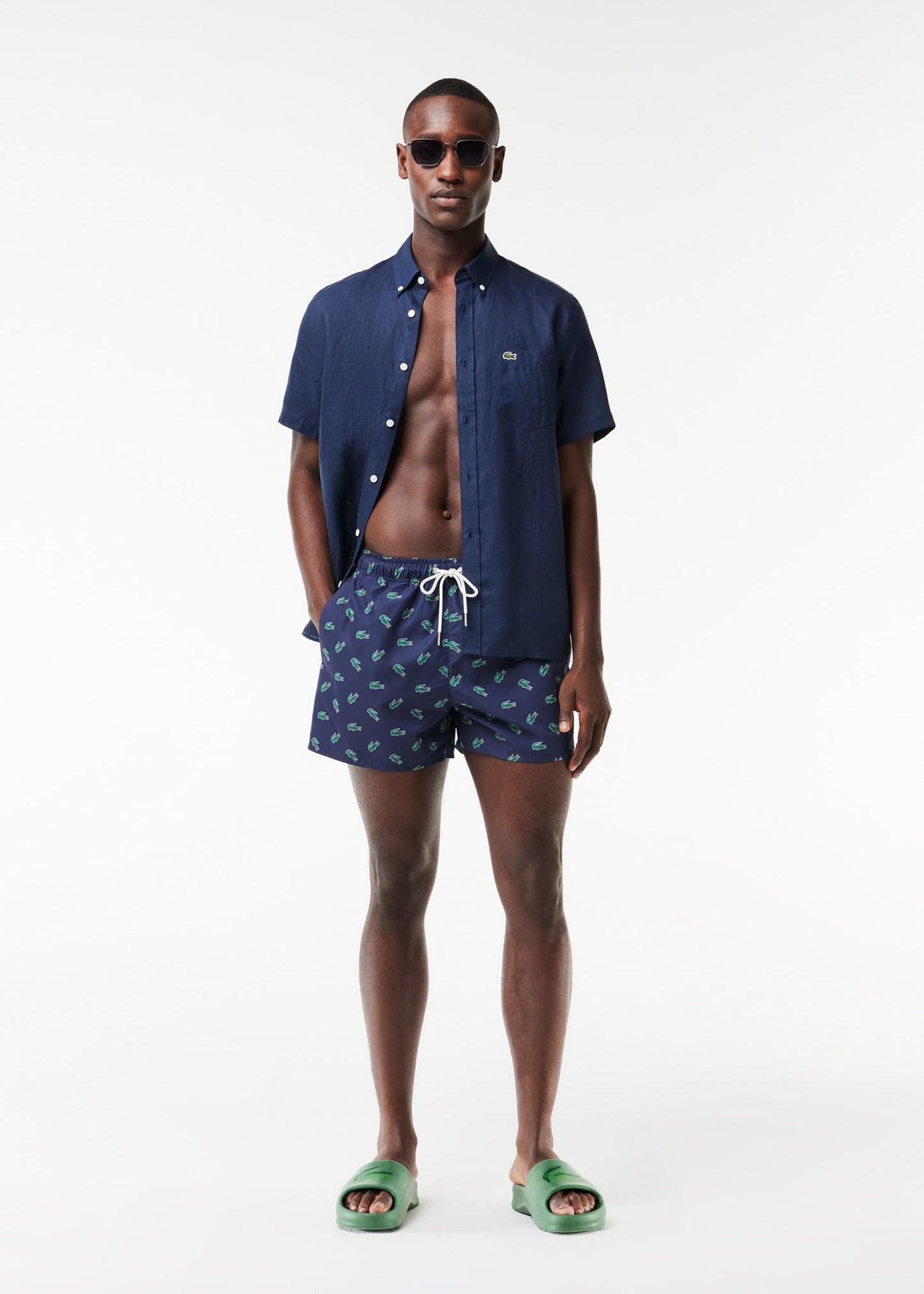 Lacoste Zwembroeken Swimming trunks all over print - navy blue multico