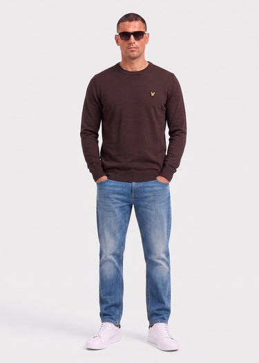 Lyle & Scott Truien Polyblend crew neck pullover - shelter brown