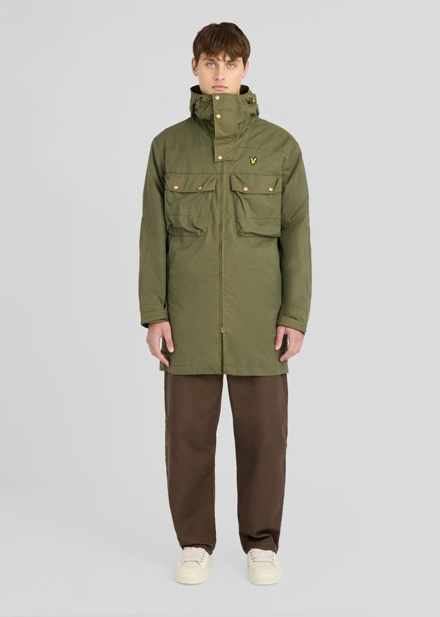 Lyle & Scott Jassen Waxed guard parka - true olive