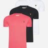 Lyle & Scott T-shirts 3 pack t-shirt - Electric Pink - Jet Black - White