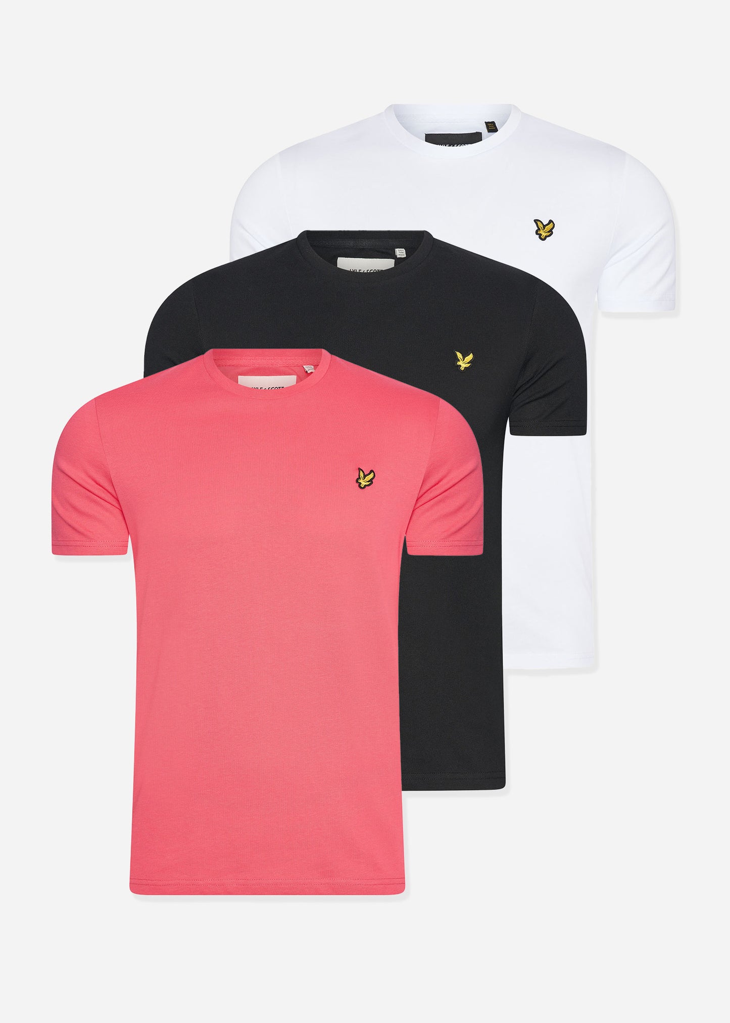 Lyle & Scott T-shirts 3 pack t-shirt - Electric Pink - Jet Black - White