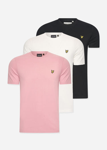 Lyle & Scott T-shirts 3 pack t-shirt - jet black - palm pink - chalk
