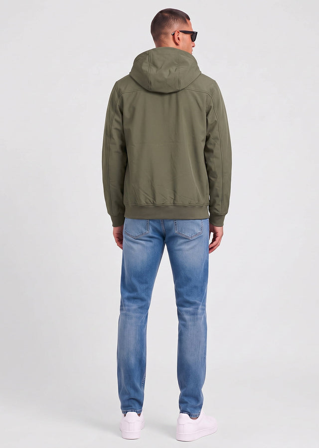 Lyle & Scott Jassen Fleece back softshell jacket - true olive