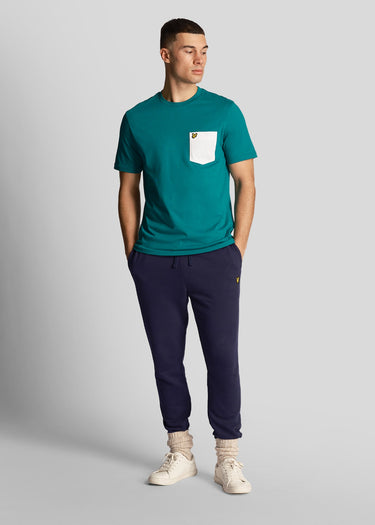 Lyle & Scott T-shirts Contrast pocket t-shirt - court green white