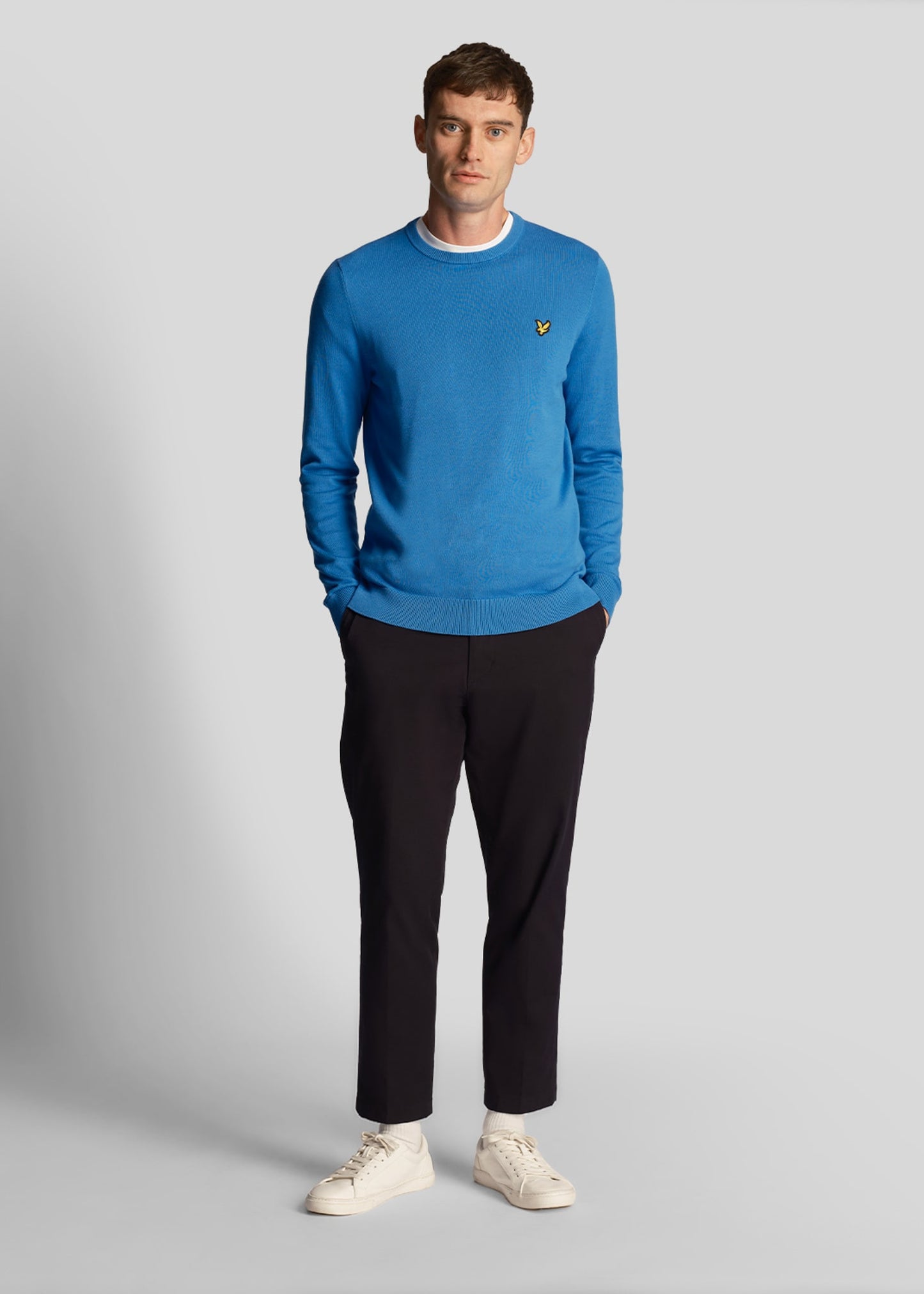 Lyle & Scott Truien Cotton crew neck jumper - spring blue