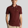 Lyle & Scott Polo's Tipped polo shirt - burgundy mid grey marl