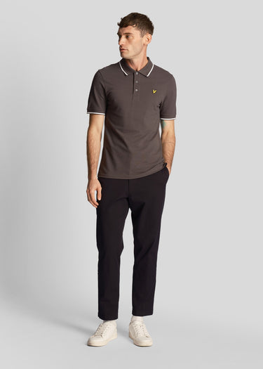 Lyle & Scott Polo's Tipped polo shirt - gun metal white