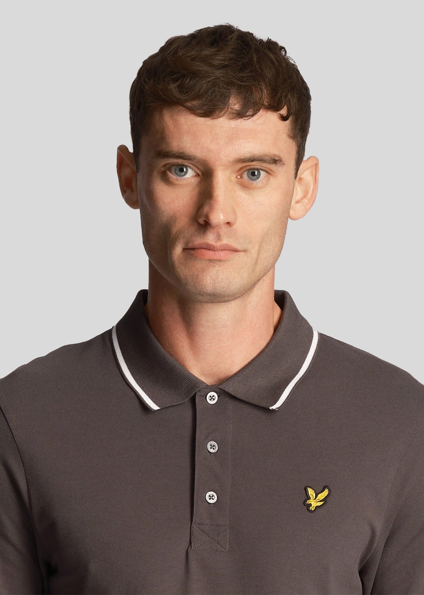 Lyle & Scott Polo's Tipped polo shirt - gun metal white