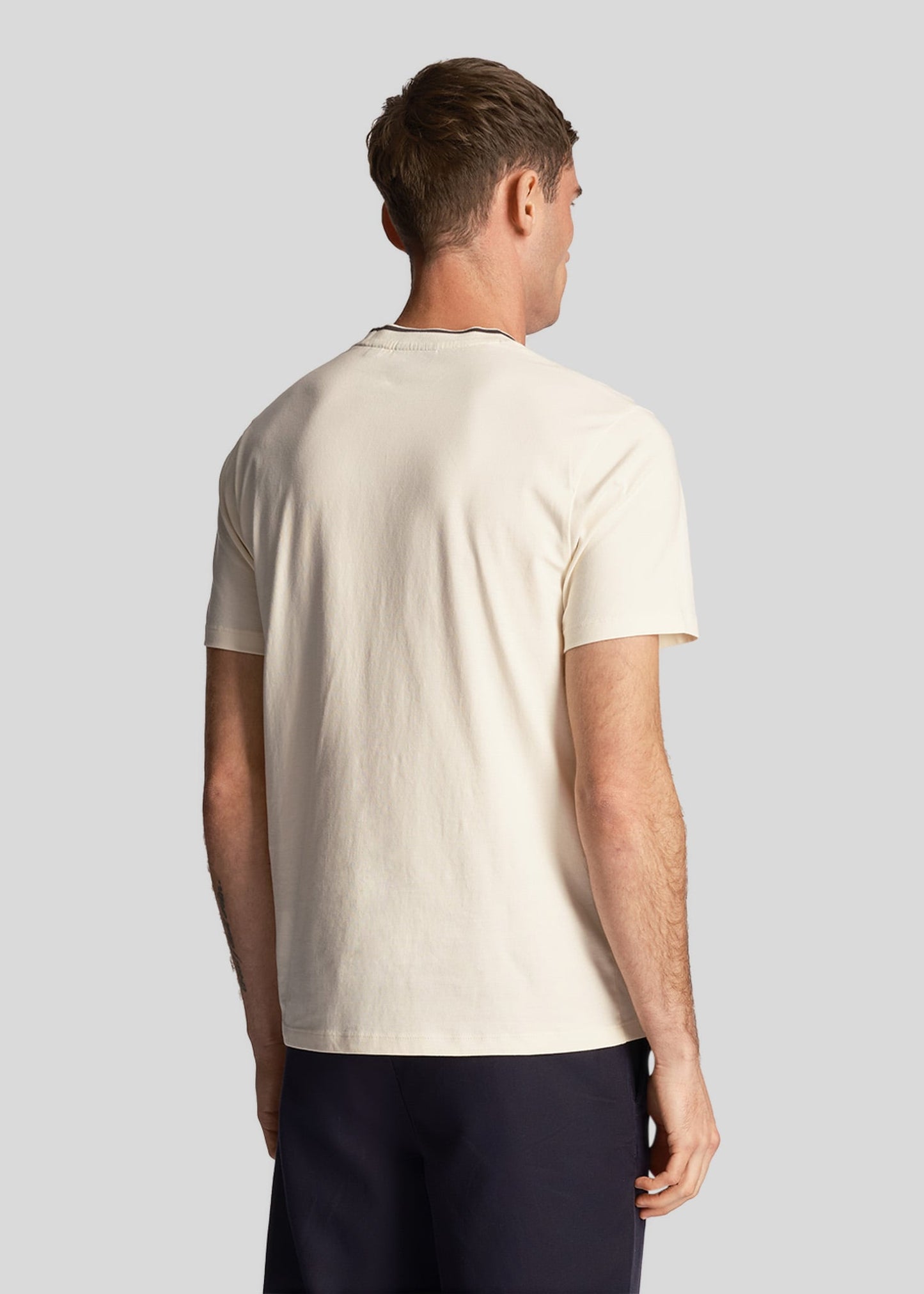 Lyle & Scott T-shirts Tipped t-shirt - chalk gunmetal