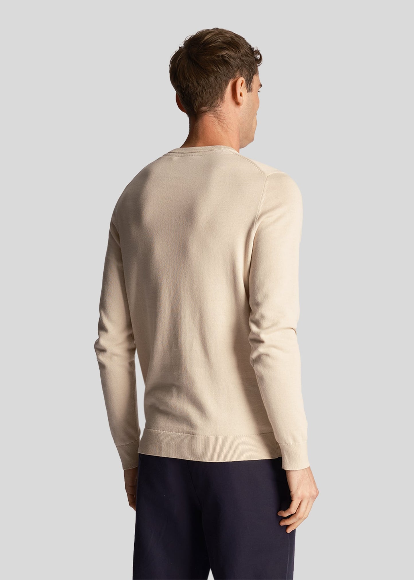 Lyle & Scott Truien Tonal eagle cotton crew neck jumper - cove