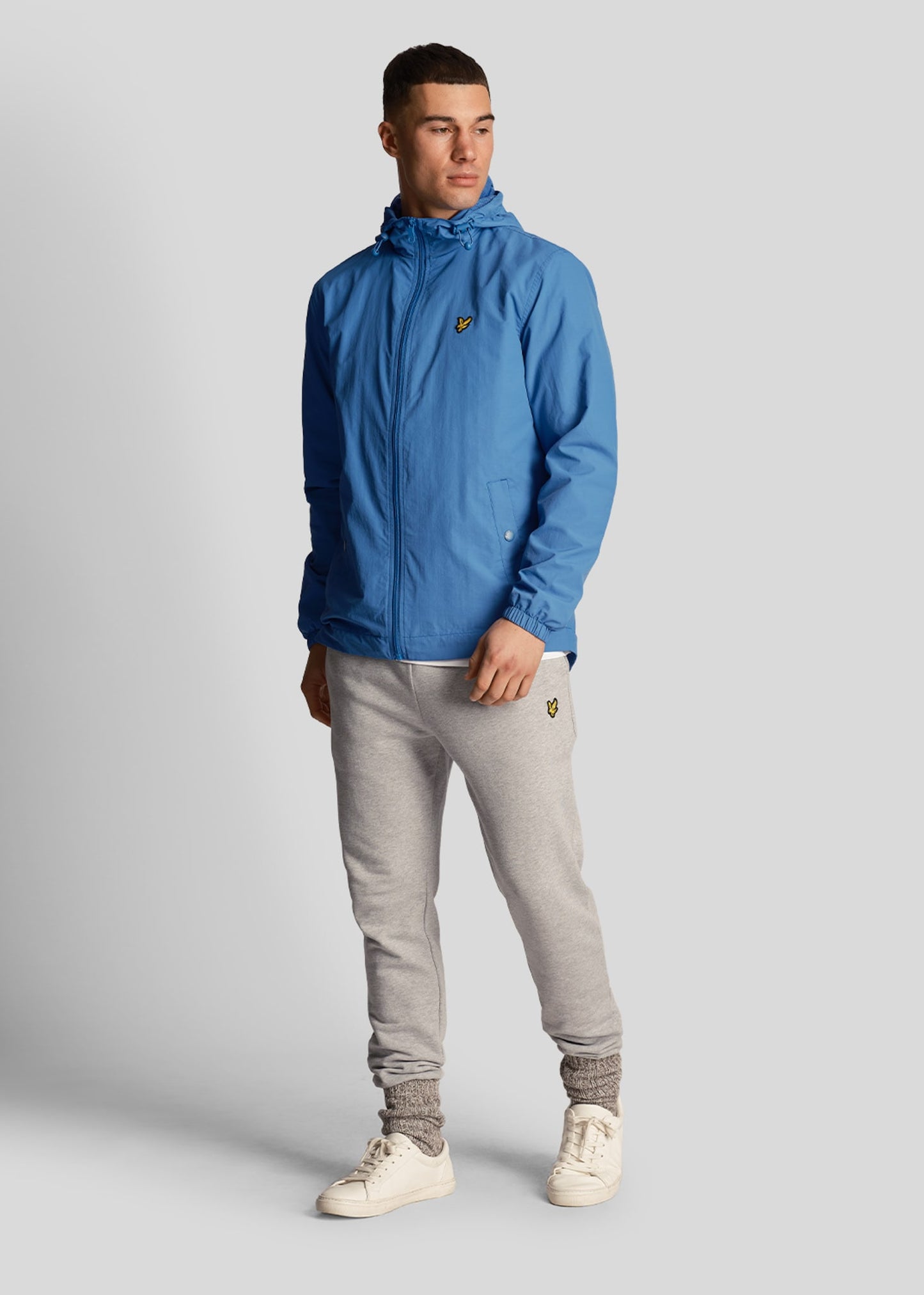 Lyle & Scott Jassen Zip through hooded jacket - spring blue