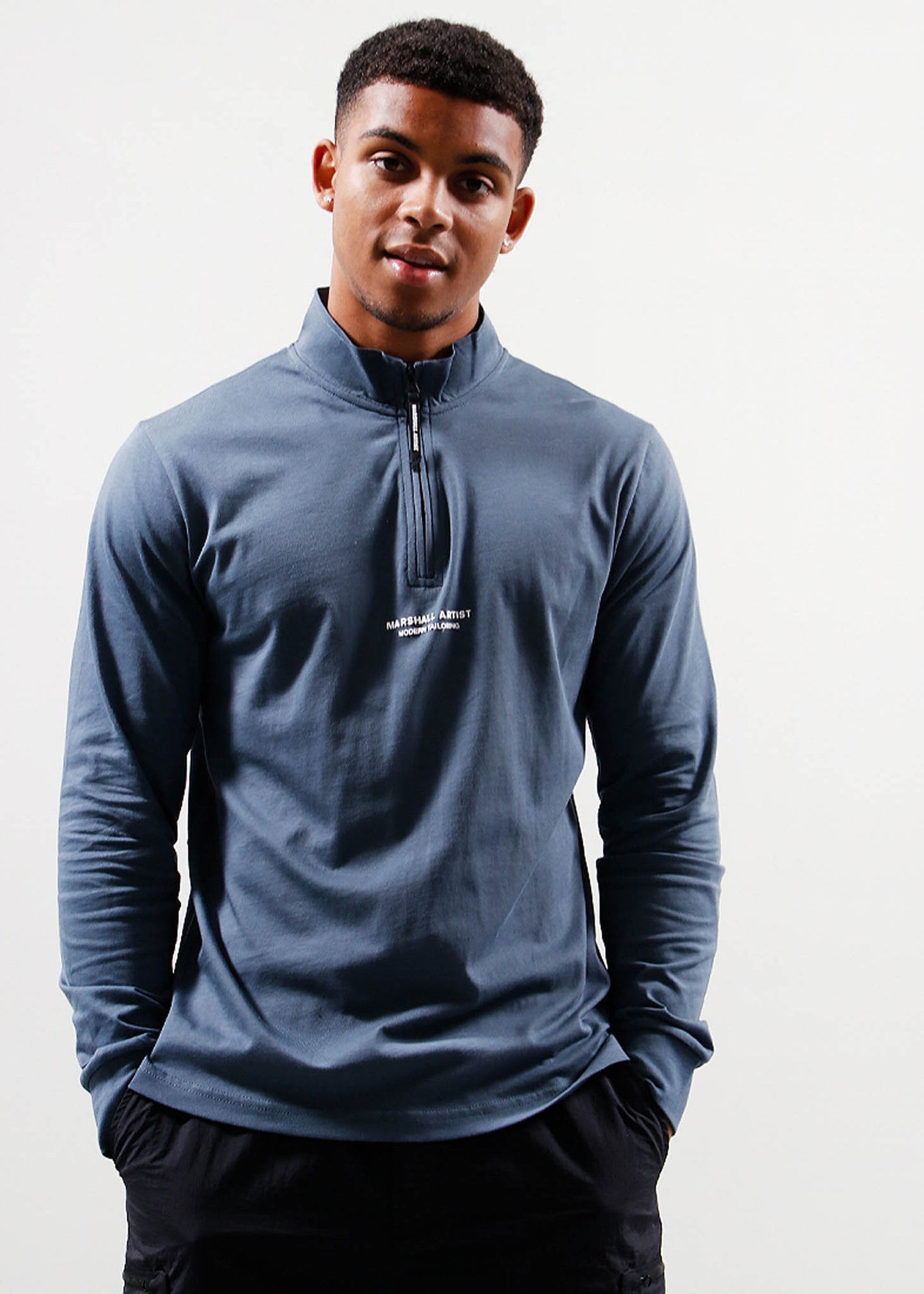 Marshall Artist T-shirts Injection funnel neck - slate blue