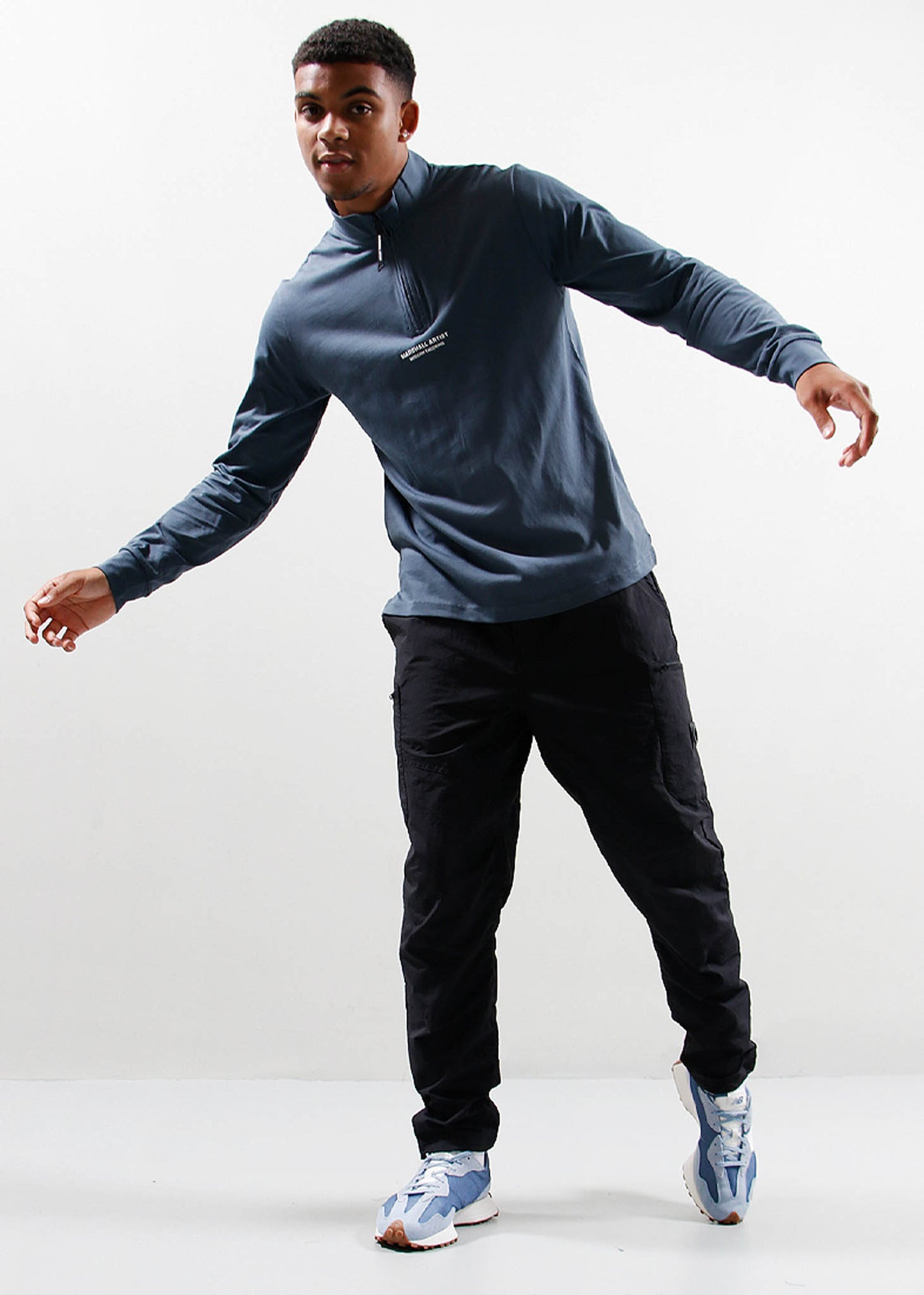 Marshall Artist T-shirts Injection funnel neck - slate blue