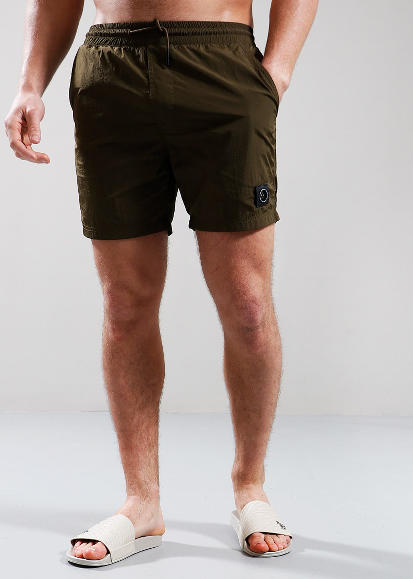 Marshall Artist Zwembroeken Krinkle nylon siren swim short - khaki