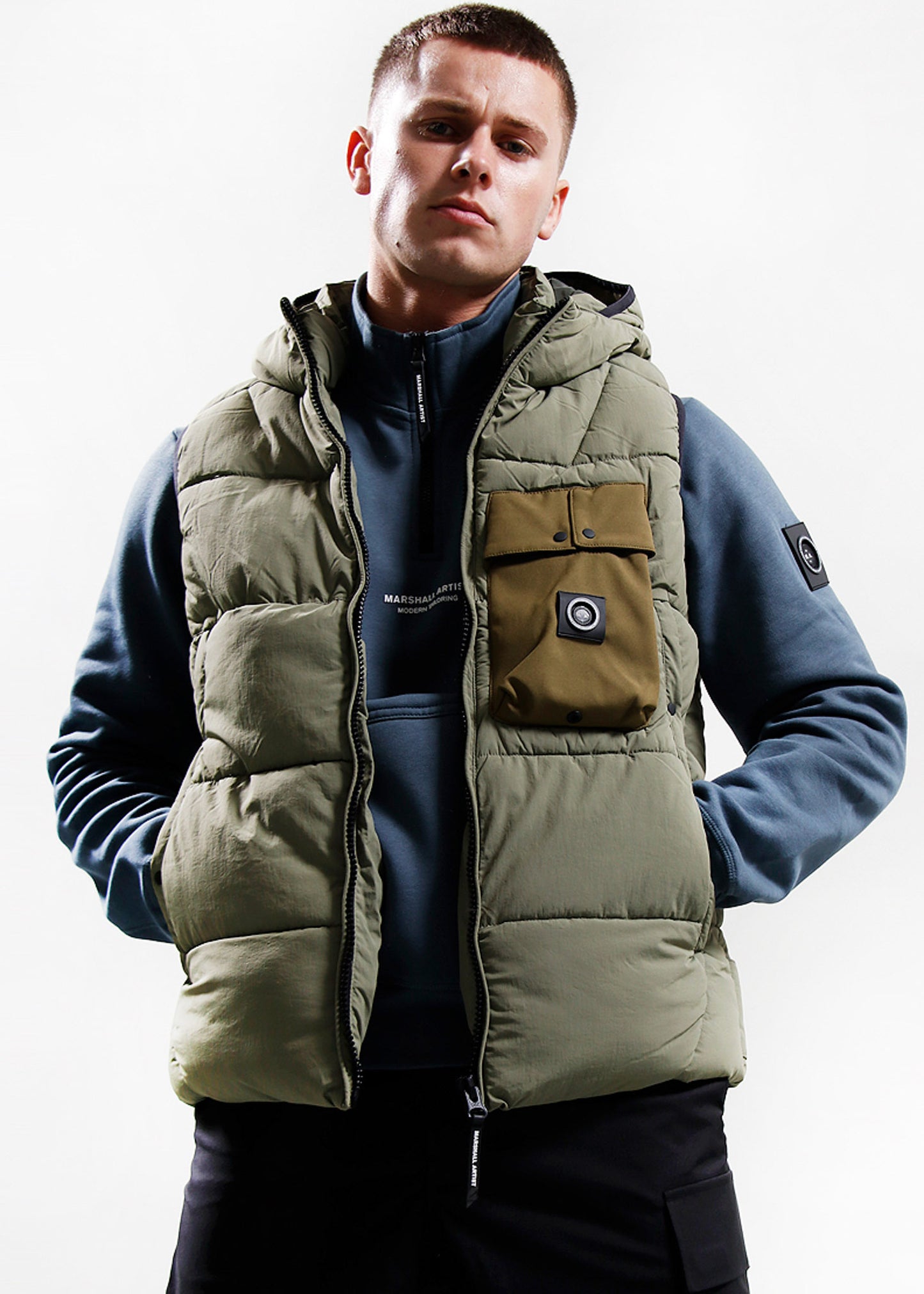 Marshall Artist Bodywarmers Kymera bubble vest - khaki