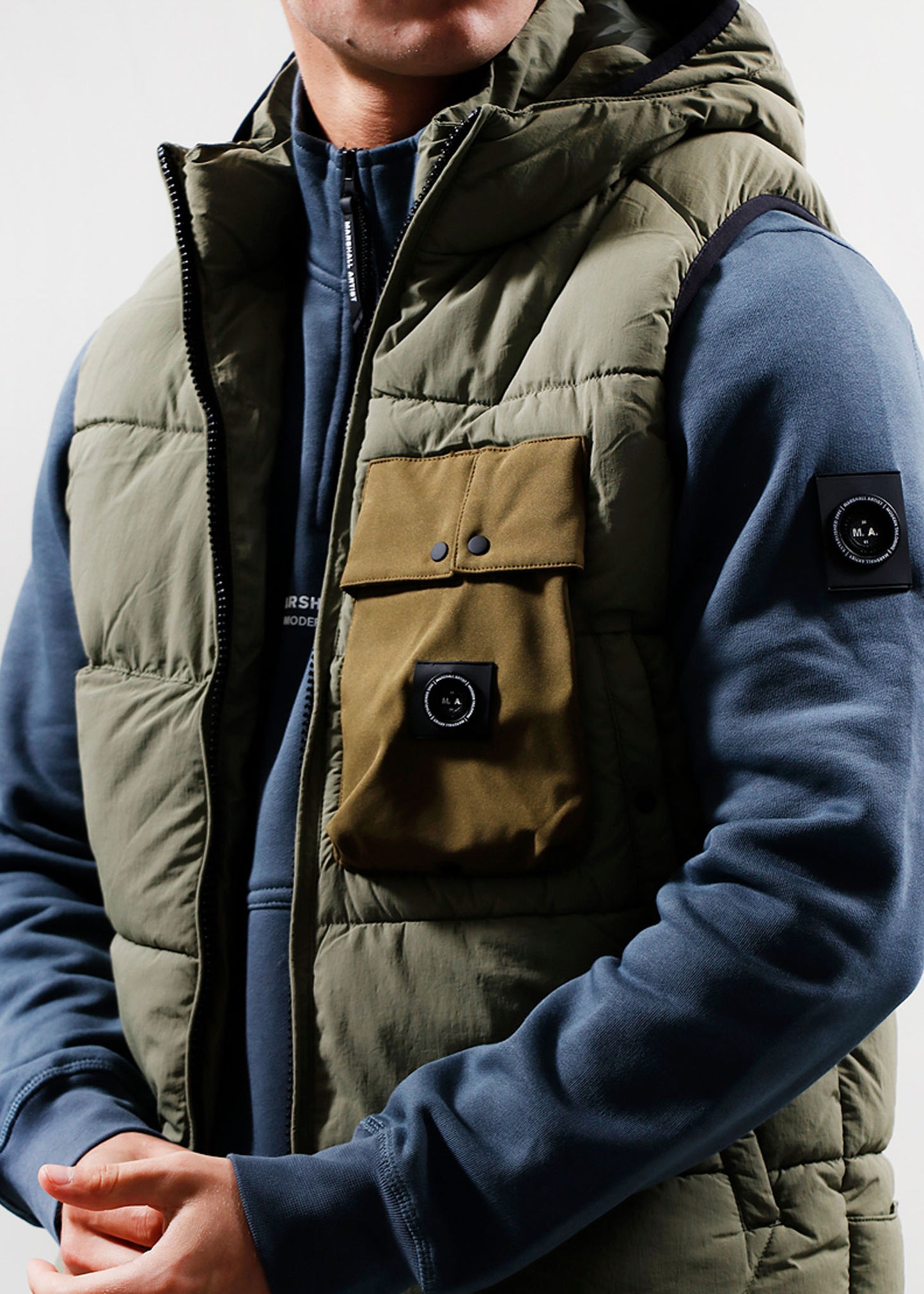 Marshall Artist Bodywarmers Kymera bubble vest - khaki
