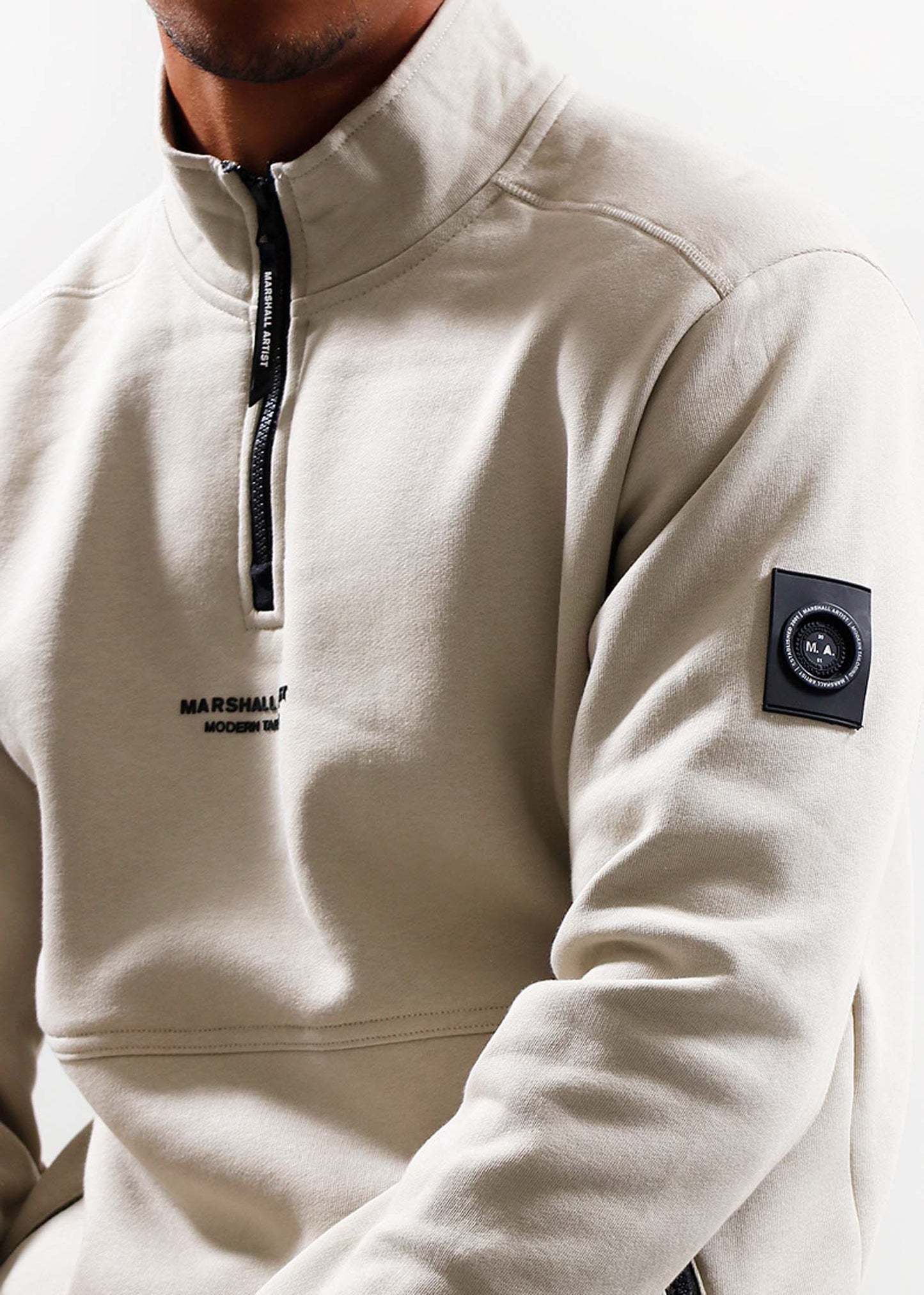 Marshall Artist Truien Siren 1/4 zip - stone