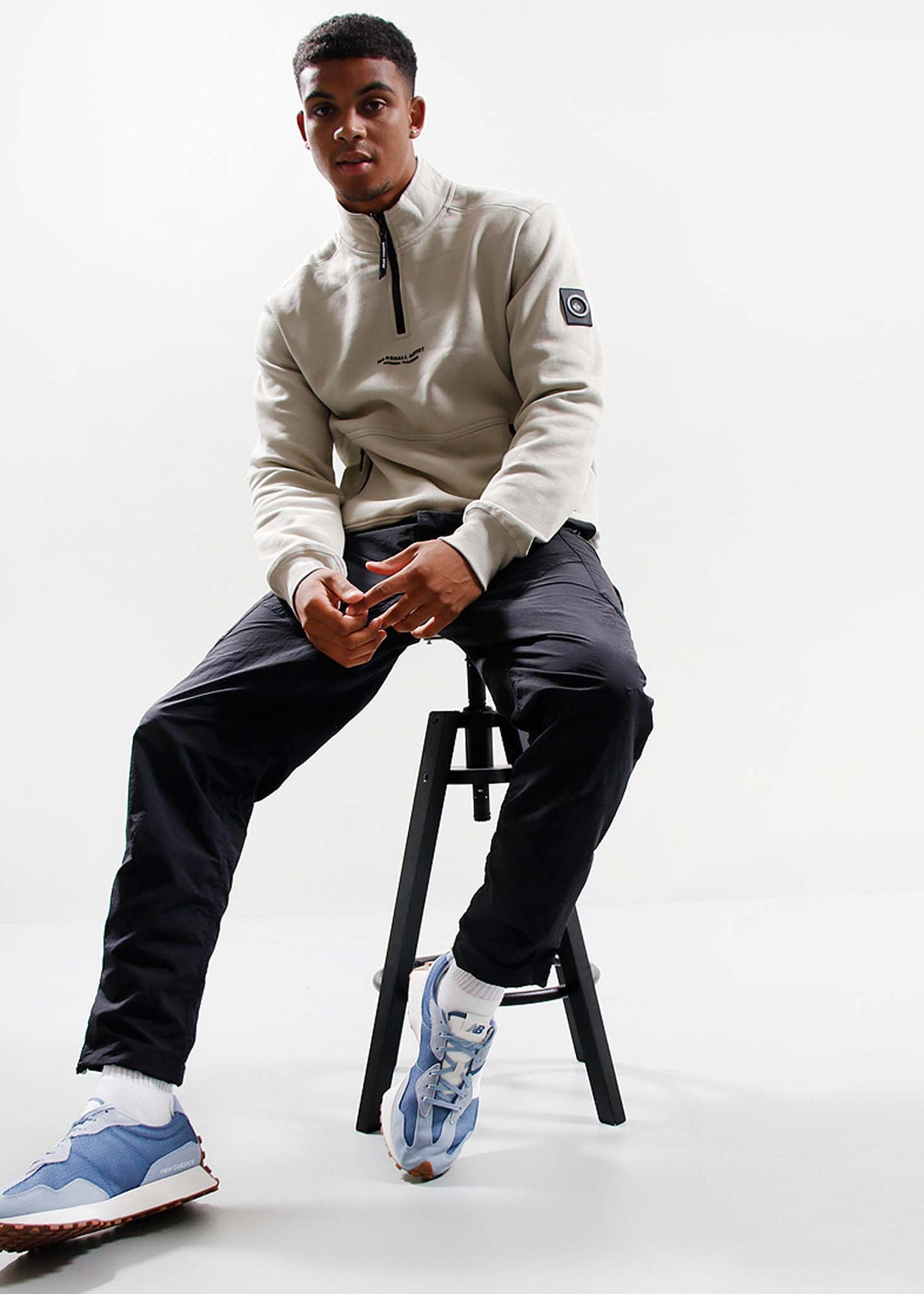 Marshall Artist Truien Siren 1/4 zip - stone