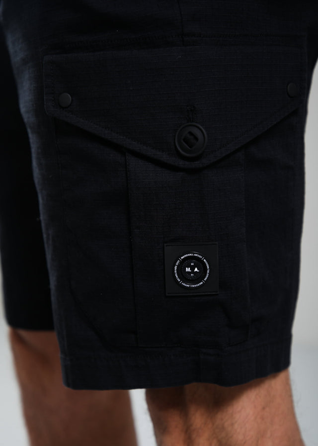 Marshall Artist Korte Broeken Ainsdale cargo short - black