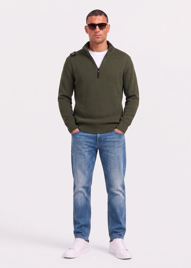 MA.Strum Truien Sarl quarter zip sweater - bronze green