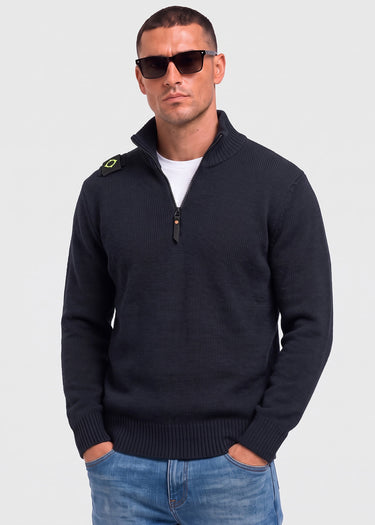 MA.Strum Truien Sarl quarter zip sweater - dark navy