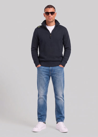 MA.Strum Truien Sarl quarter zip sweater - dark navy
