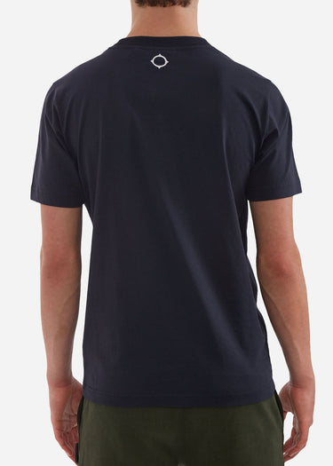 MA.Strum T-shirts MA.Strum chest print tee - ink navy