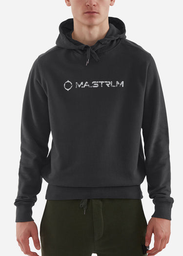 MA.Strum Hoodies Cracked logo hooded sweat - black