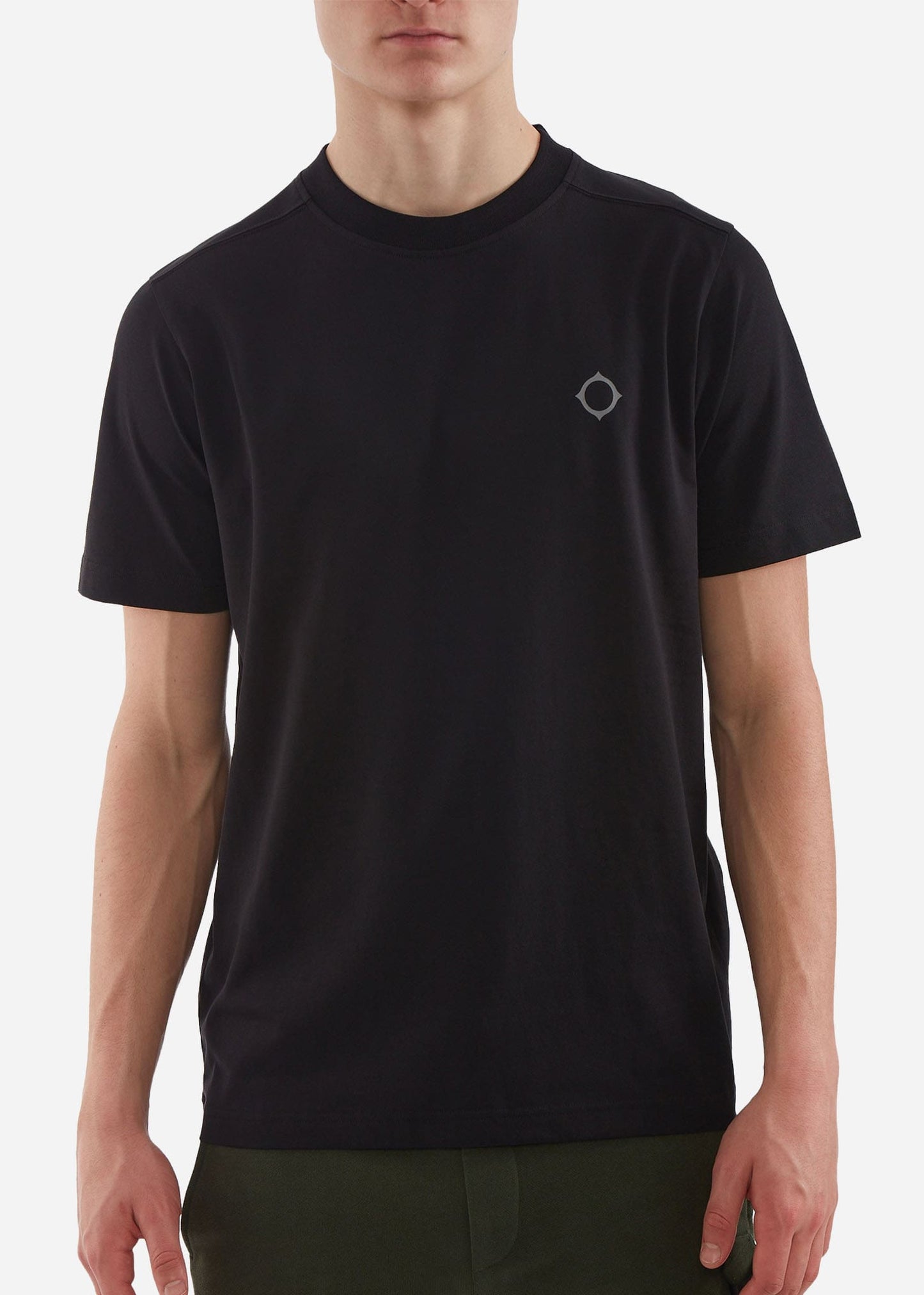 MA.Strum T-shirts Oversized back logo print tee - black