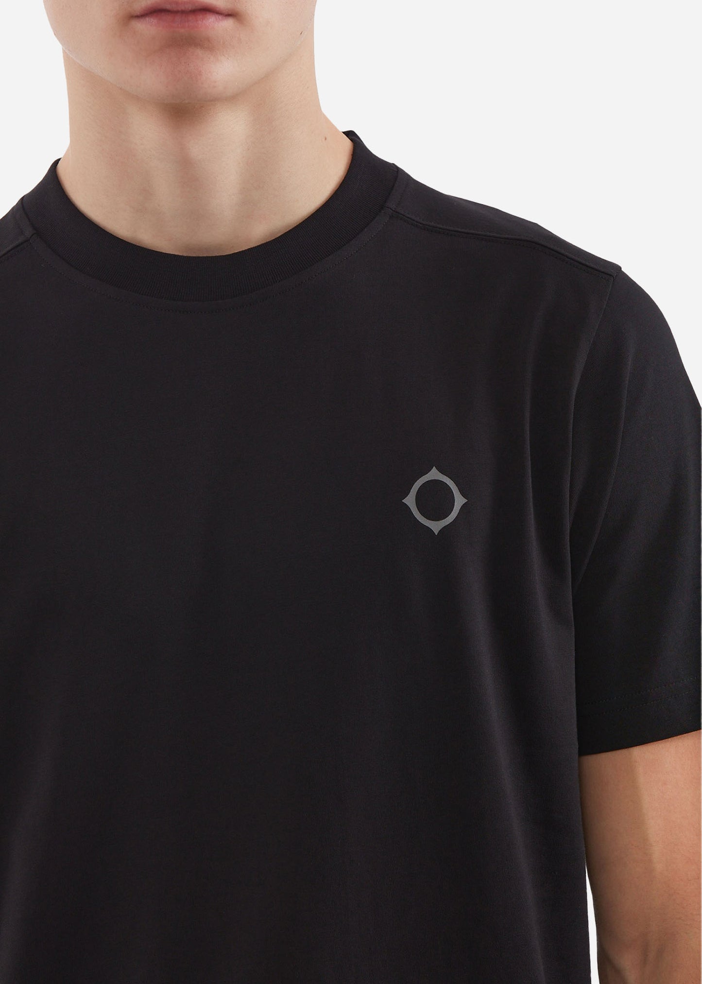 MA.Strum T-shirts Oversized back logo print tee - black