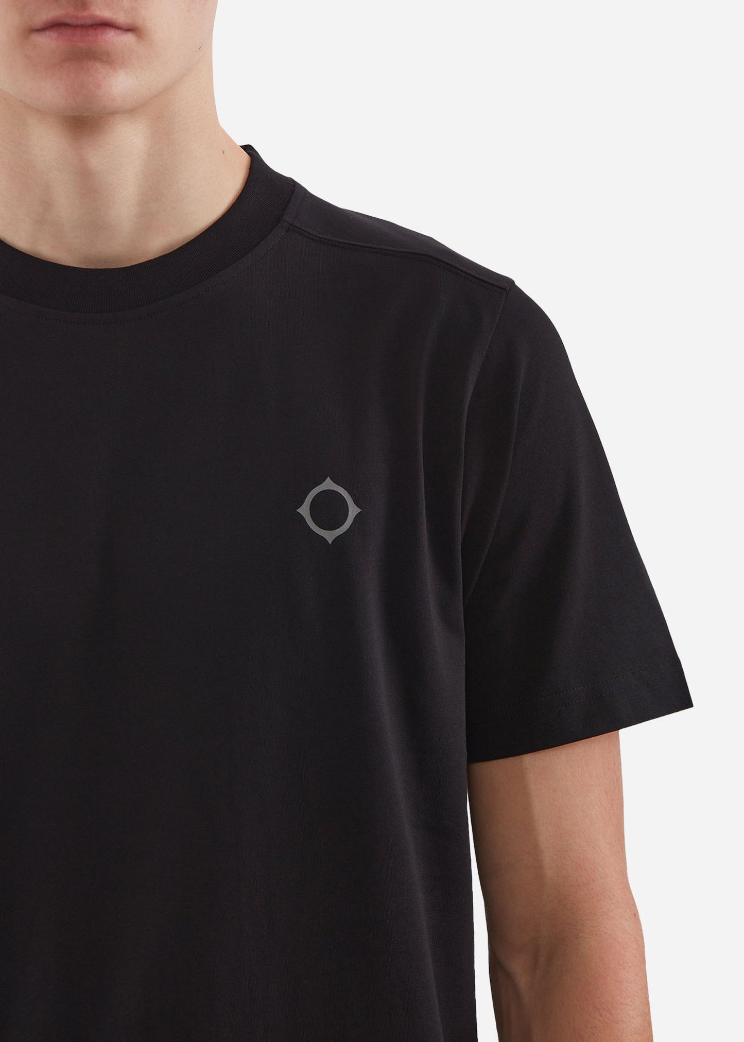 MA.Strum T-shirts Oversized back logo print tee - black