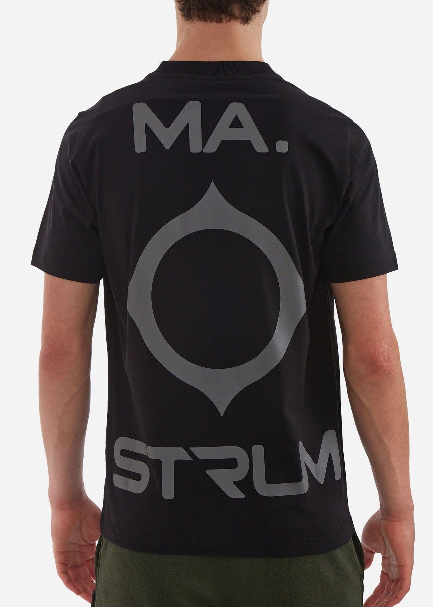 MA.Strum T-shirts Oversized back logo print tee - black