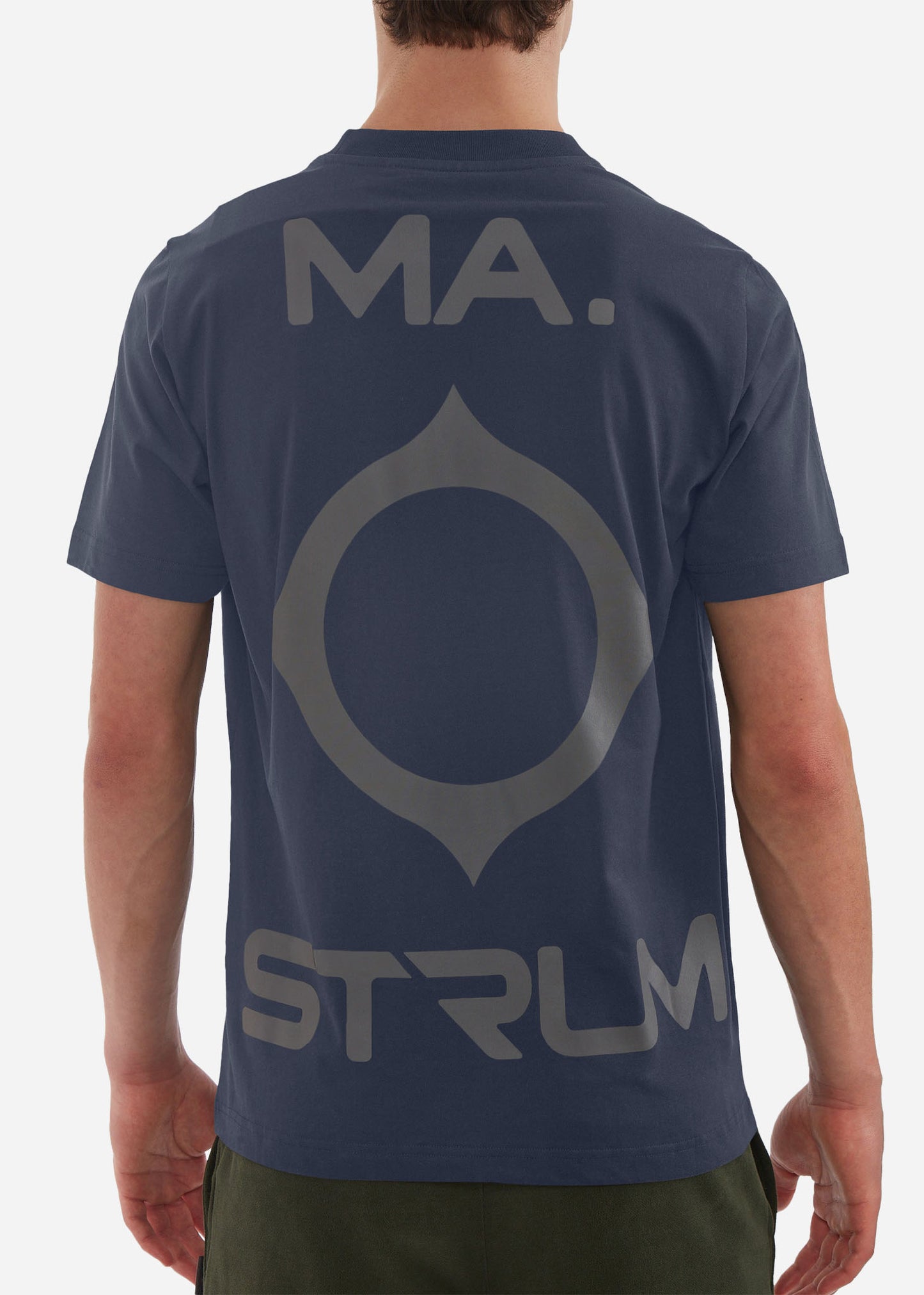 MA.Strum T-shirts Oversized back logo print tee - ink navy