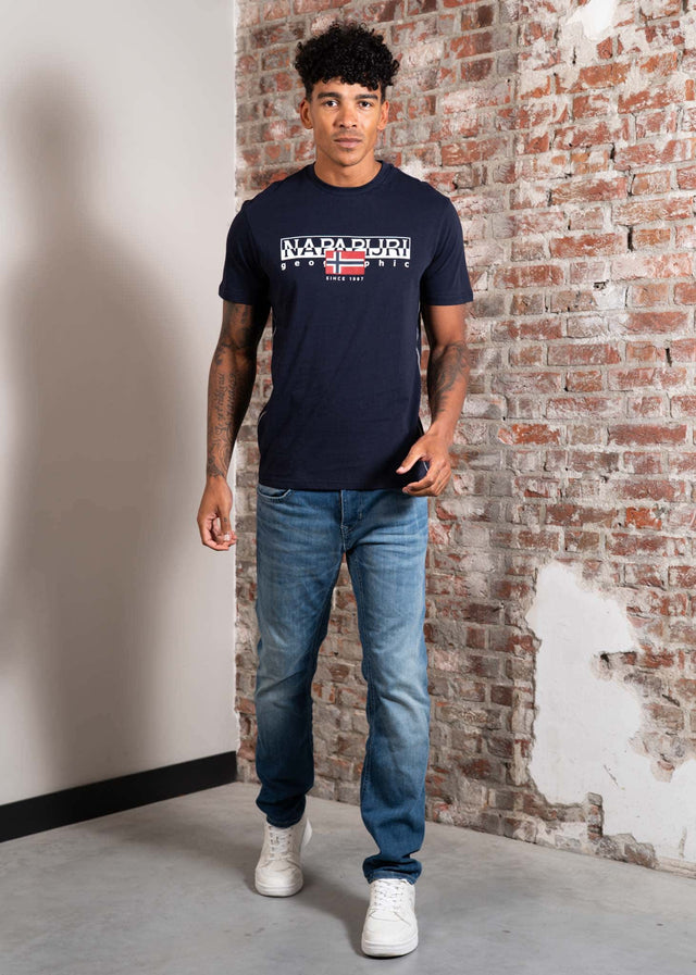 Napapijri T-shirts S aylmer - blu marine