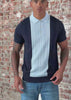 Ben Sherman Polo's Textured block stripe polo - dark navy