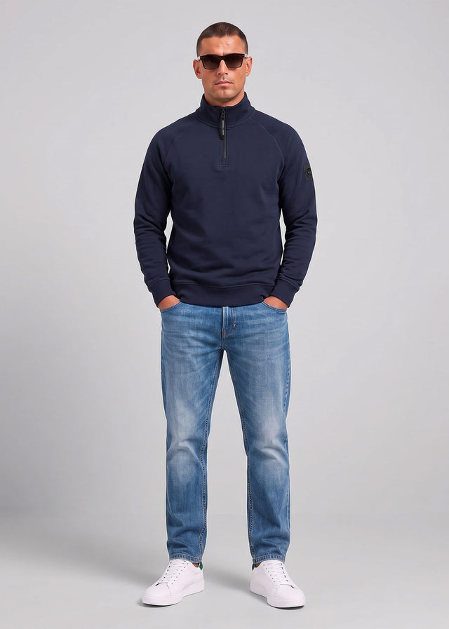 Marshall Artist Truien Siren quarter zip sweat - navy