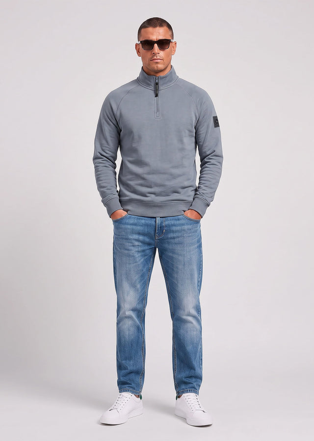 Marshall Artist Truien Siren quarter zip sweat - storm grey