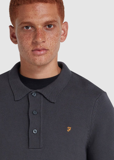 Farah Truien Sweater hamlet knit ls polo - charcoal
